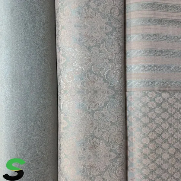 پارچه مبلی طرح وکسانا رنگ سبز آبی و کرم تیره